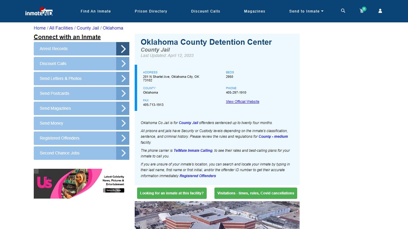 Oklahoma County Detention Center - Inmate Locator - Oklahoma City, OK